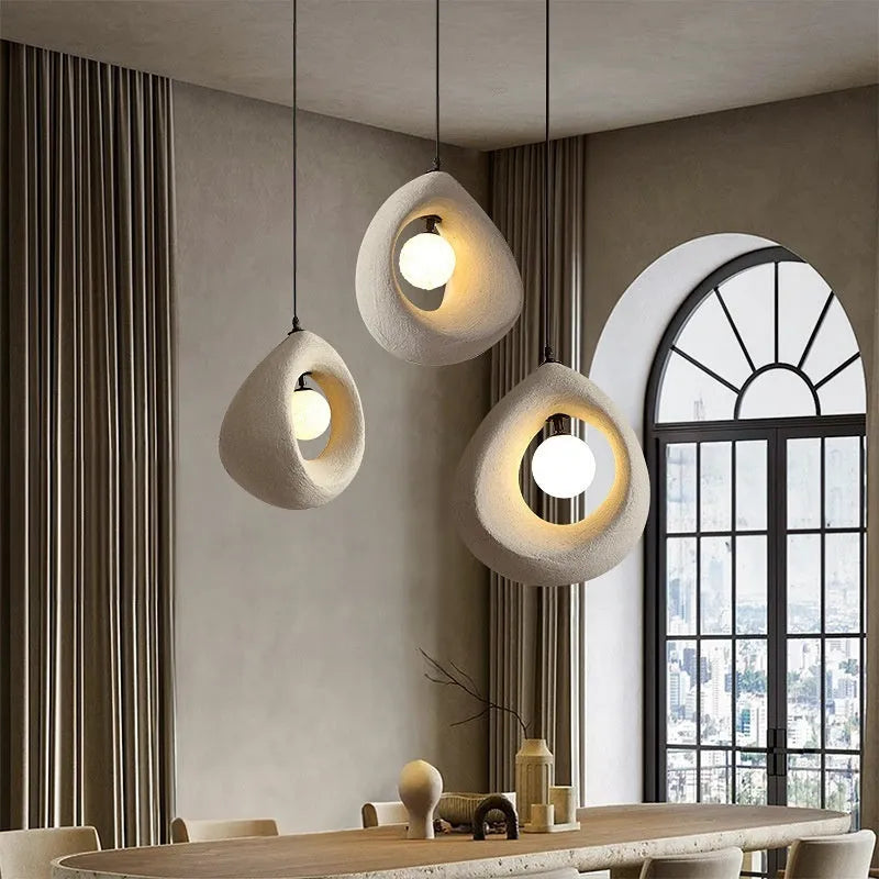 Sili Style retro modern ceiling chandelier with milky white lampshade for dining room