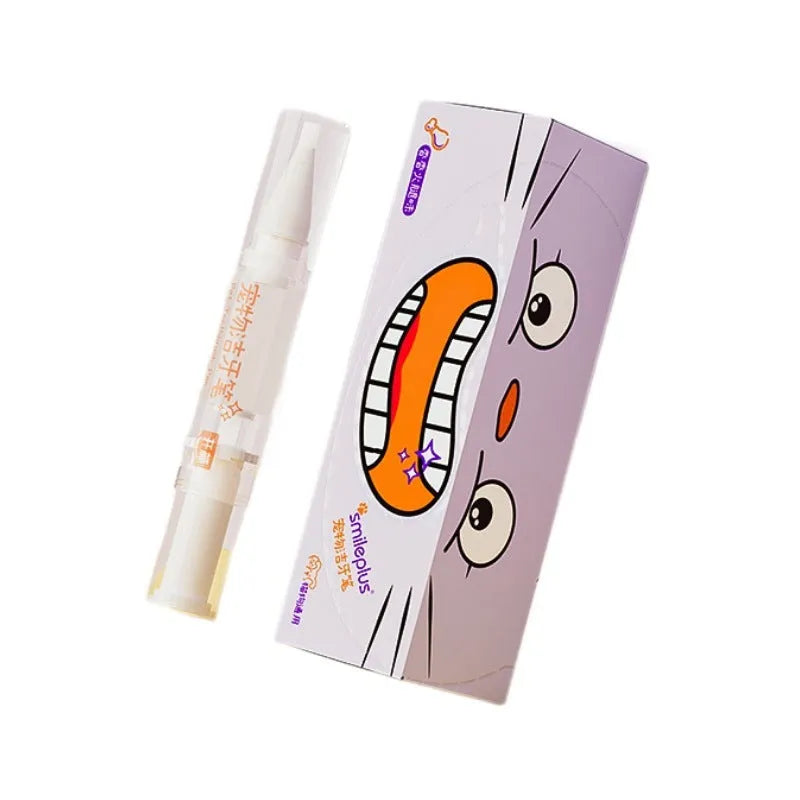 Pet teeth whitening brush pen with 5ml dental gel for dogs and cats