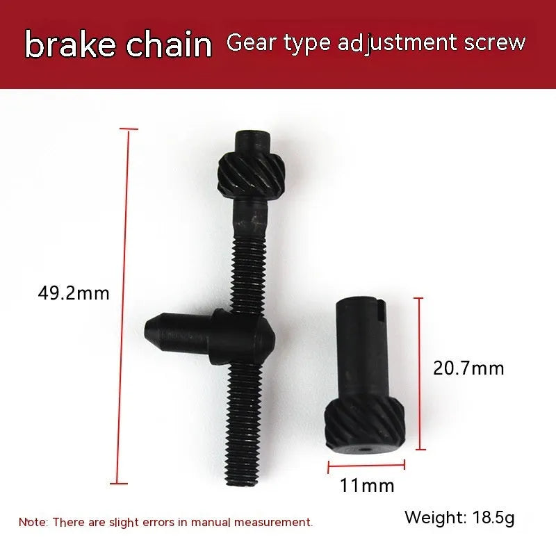 Coil of nylon wire for chainsaw chain tension adjustment, with size label showing diameter options.