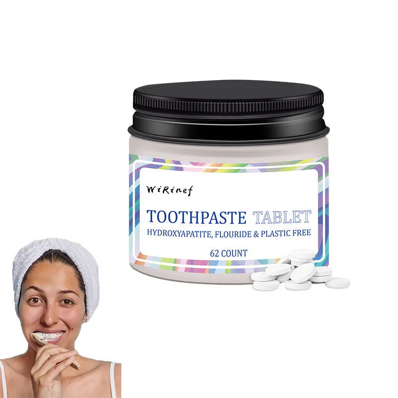 Pack of 62 TP19 solid toothpaste chewing tablets for portable oral hygiene