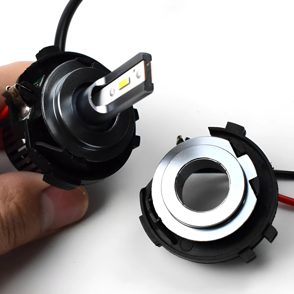 Black H7 LED headlight conversion adapter holder for Volkswagen cars