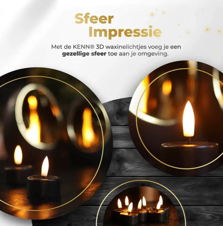 Four matte black LED tealight candles showing height and diameter next to a measurement ruler.