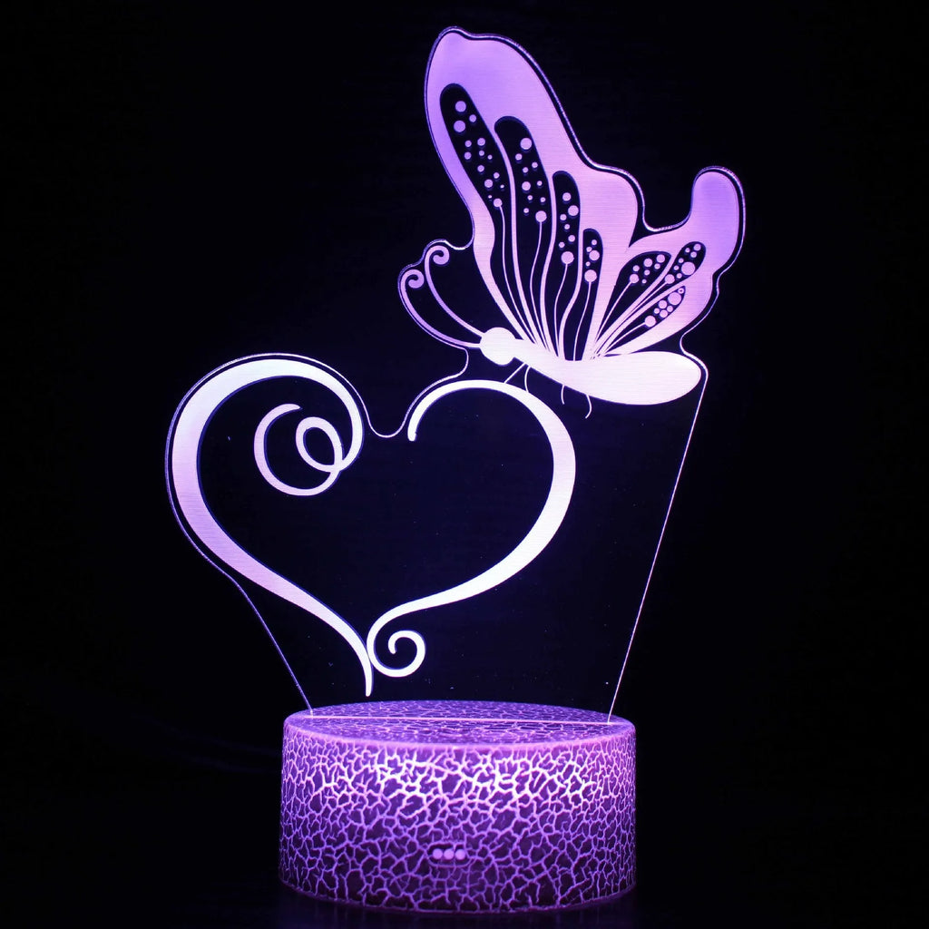 Colourful USB touch table lamp with crack-effect acrylic base and soft glowing acrylic light panel