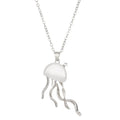 Alloy jellyfish tassel necklace for women with electroplating finish, 5 colour options, includes earrings