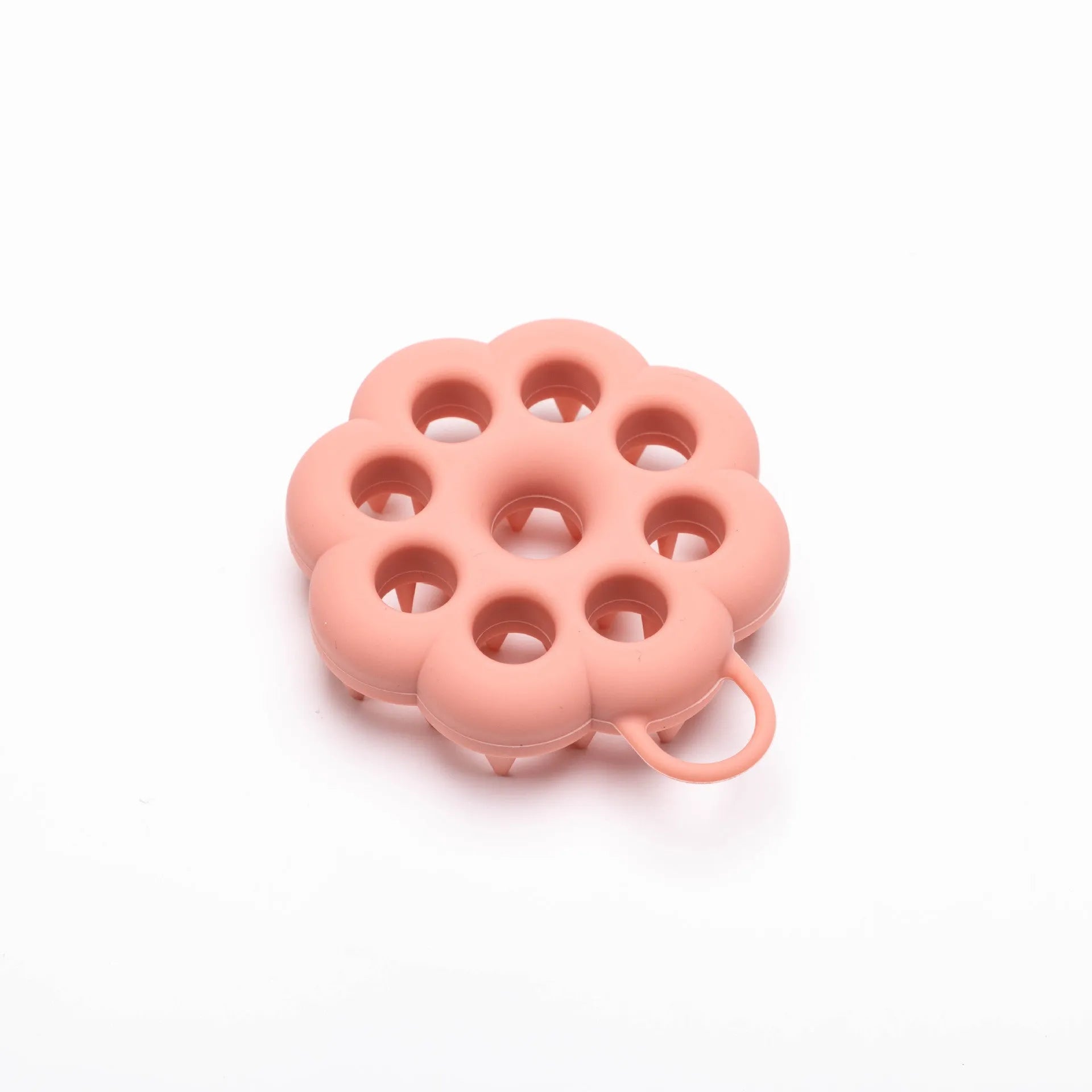 Silicone pet grooming brush with textured fingers for wet and dry use on dogs and cats
