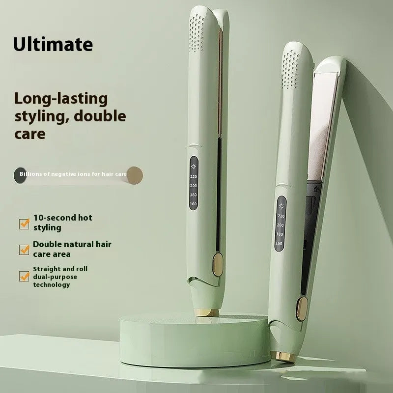 LCD screen hair straightener in almond white colour with digital temperature display