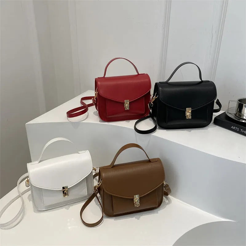Urban simplicity messenger bag in PU leather with document pocket and sewing line detail