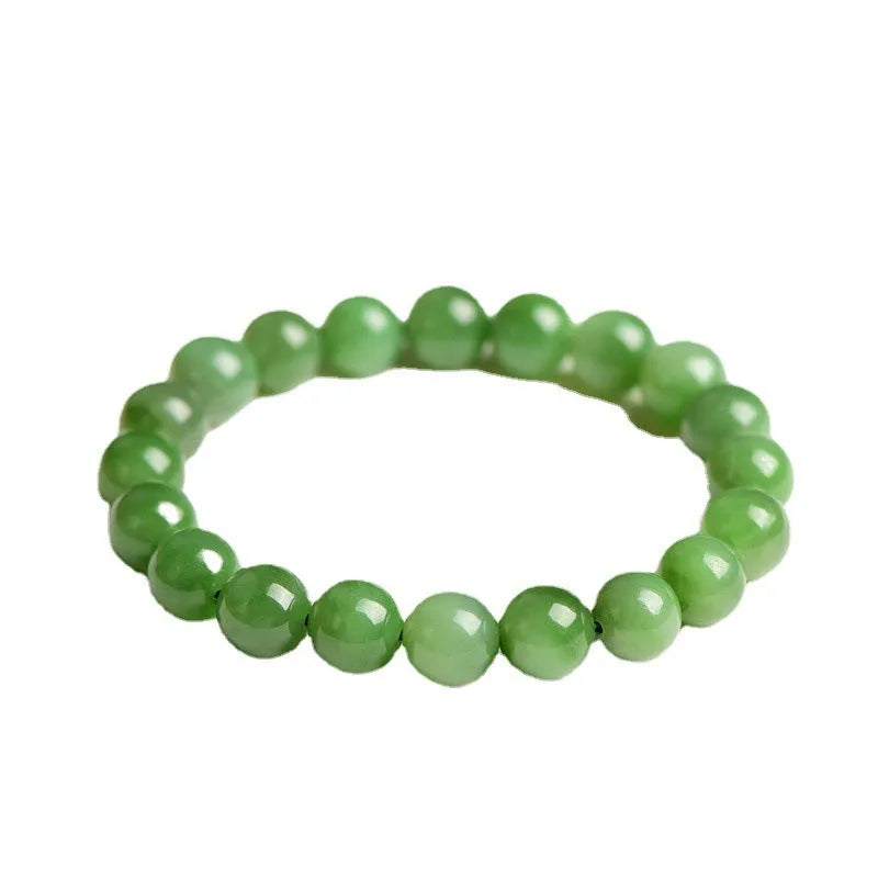 Natural jasper ball bracelet showing polished stone beads in one of five available sizes.