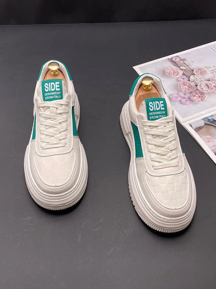 Neutral gender sports casual shoes with cloth upper and rubber foam sole in white green and white black colours