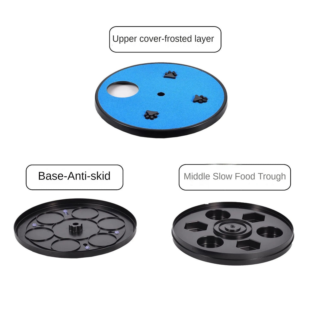Square dog nail file board with rotating top cover and suction cup base in blue colour