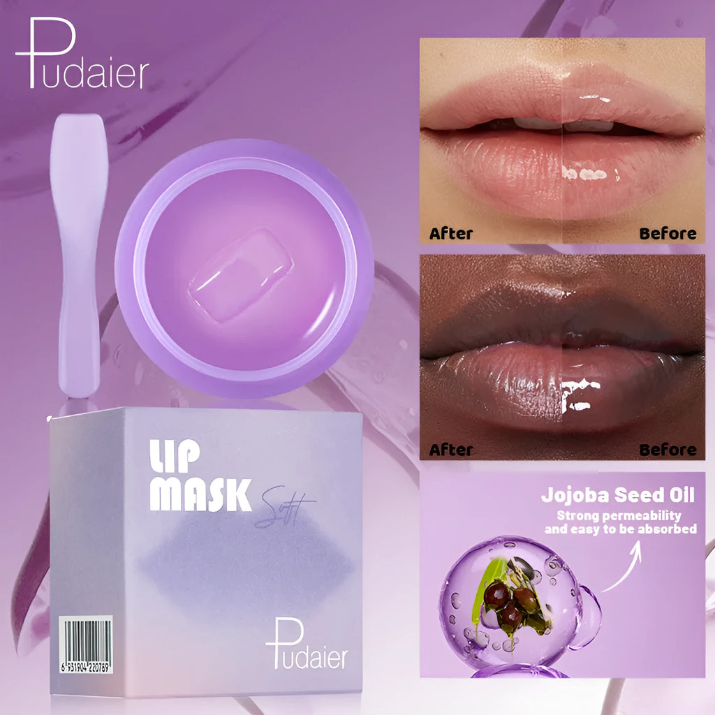 Exfoliating lip balm with scraper tool for moisturising and gentle lip care