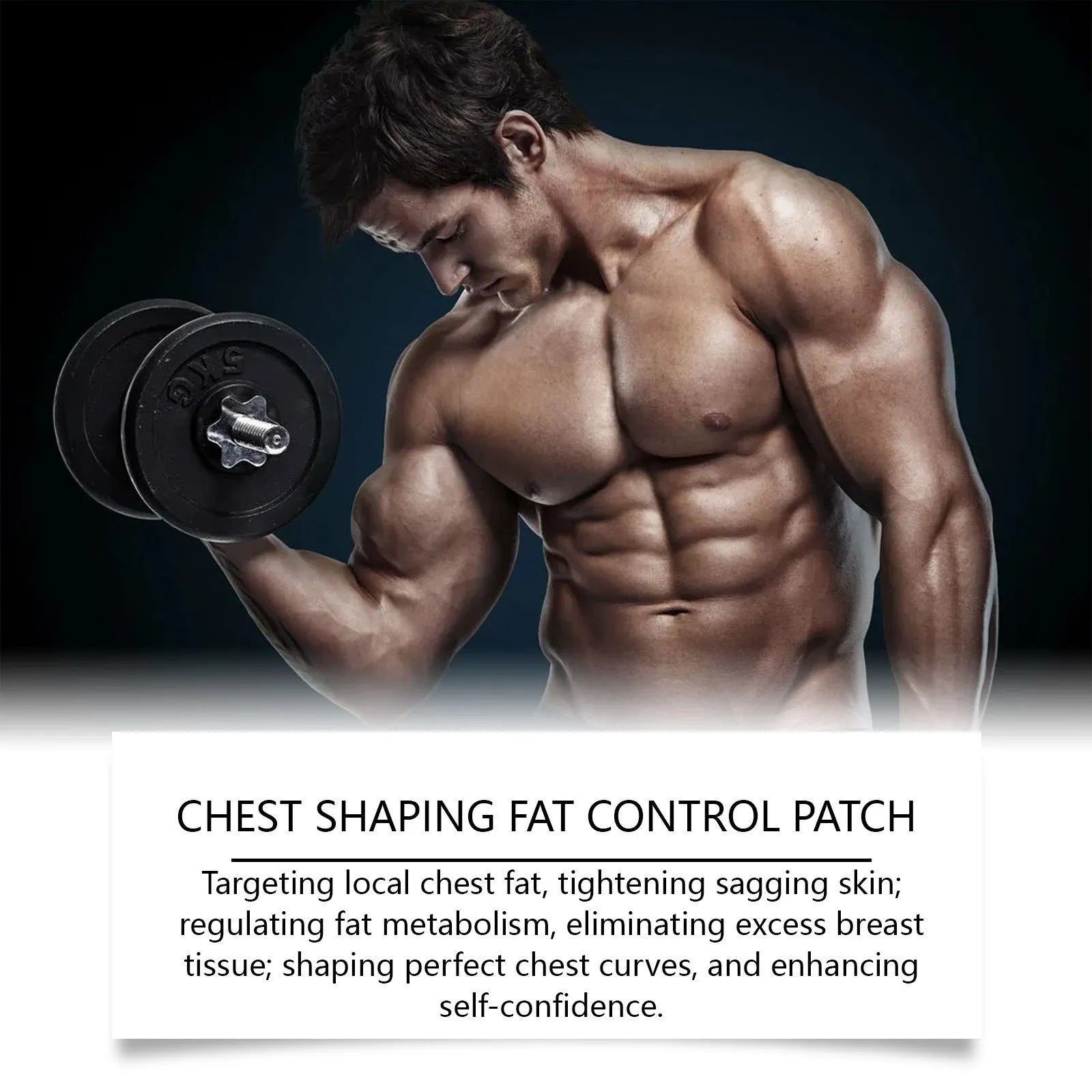 Four men's figure control chest patches on backing sheet, showing thin compact design