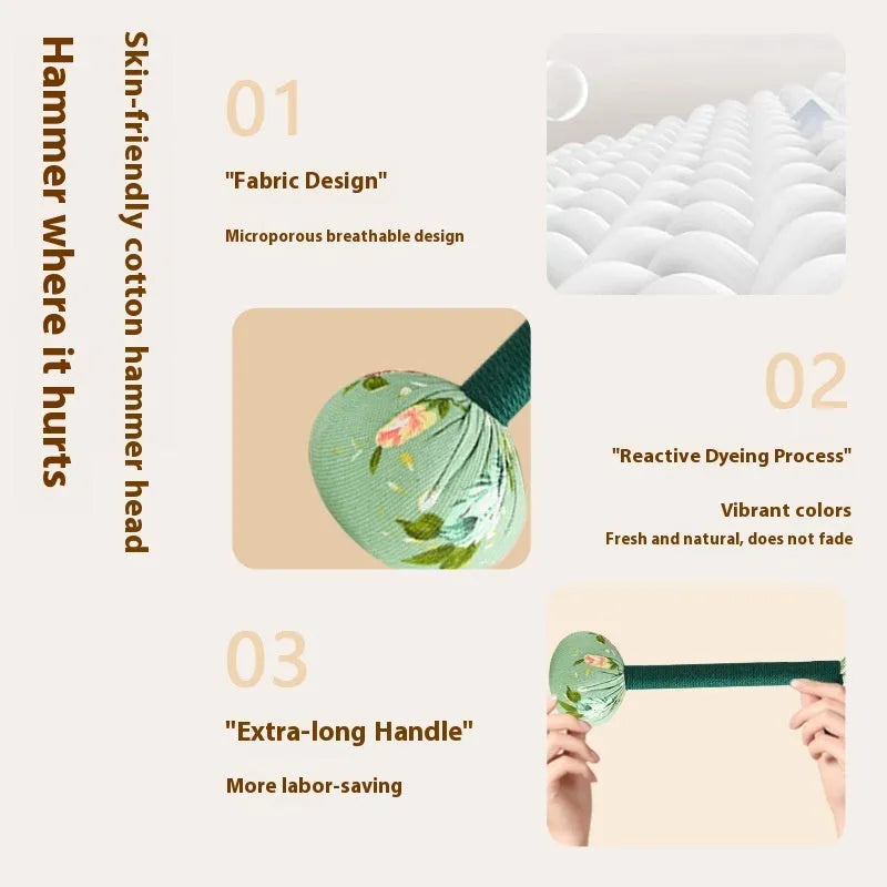 Argy wormwood handheld massage hammer in green colour on a plain background