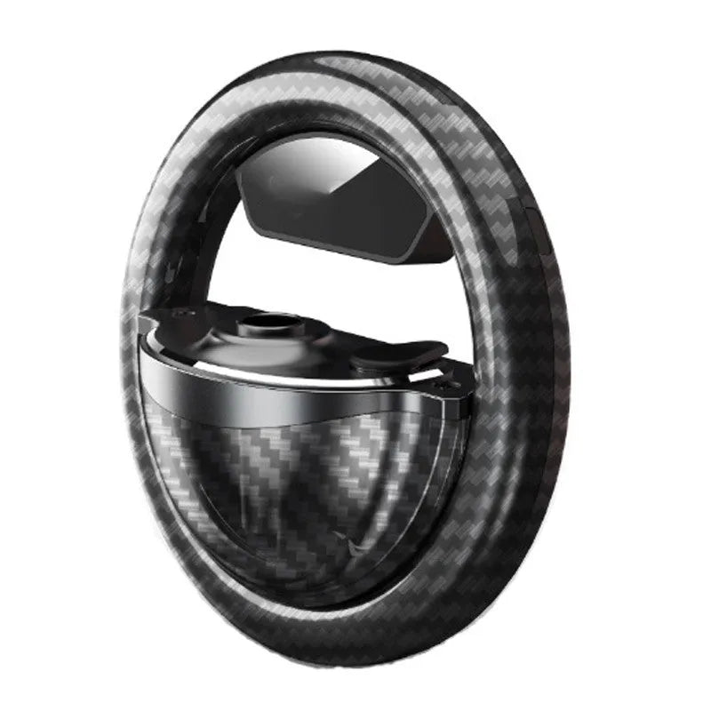 Black aromatherapy LED lamp with phantom lighting effects and round perfume seat for essential oils