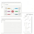 A4 large mind map notebook with soft leather cover and included template for visual planning