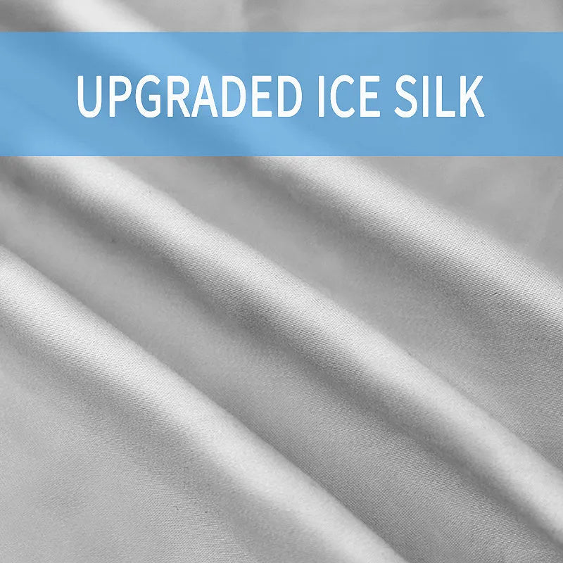 Ice silk U-shaped maternity pillow for pregnant women in grey, showing its 130cm length.