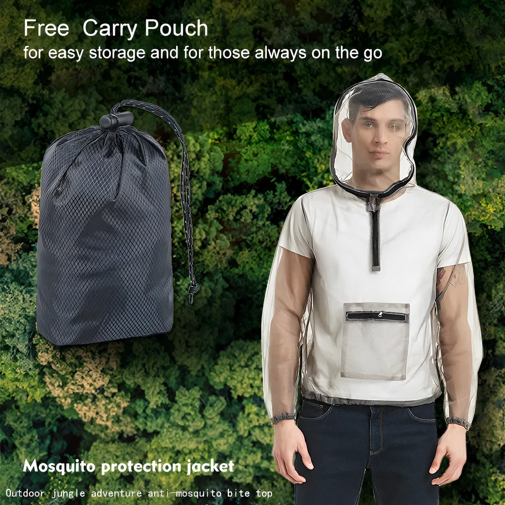 Rayman Jungle Run smoky grey mesh insect-proof jacket for outdoor activities like hiking and fishing