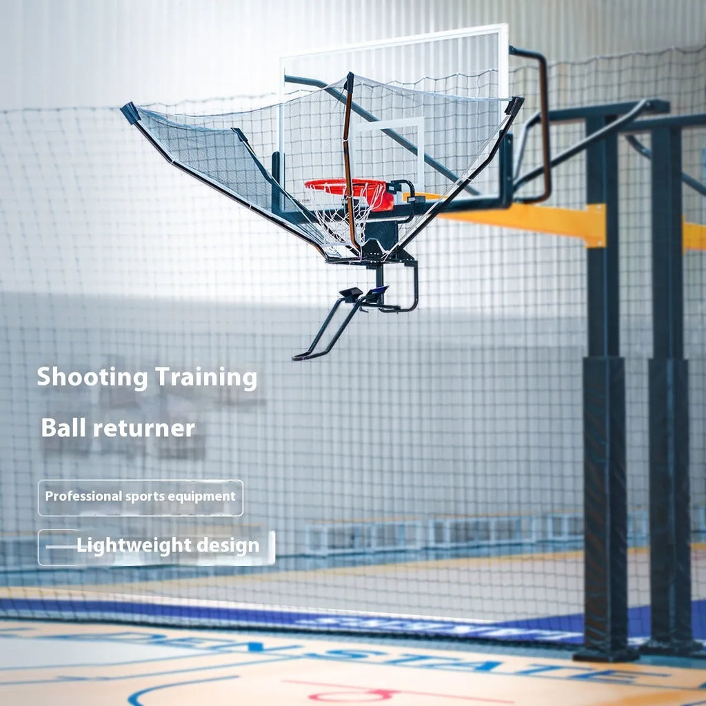 Automatic basketball training return device with cowhide leather construction for shooting practice