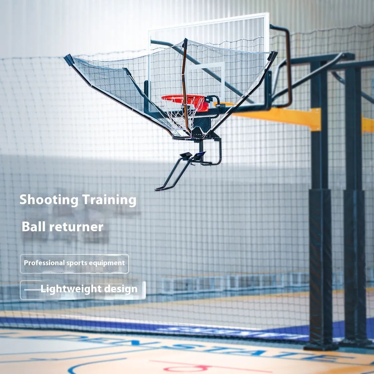 Automatic basketball training return device with cowhide leather construction for shooting practice
