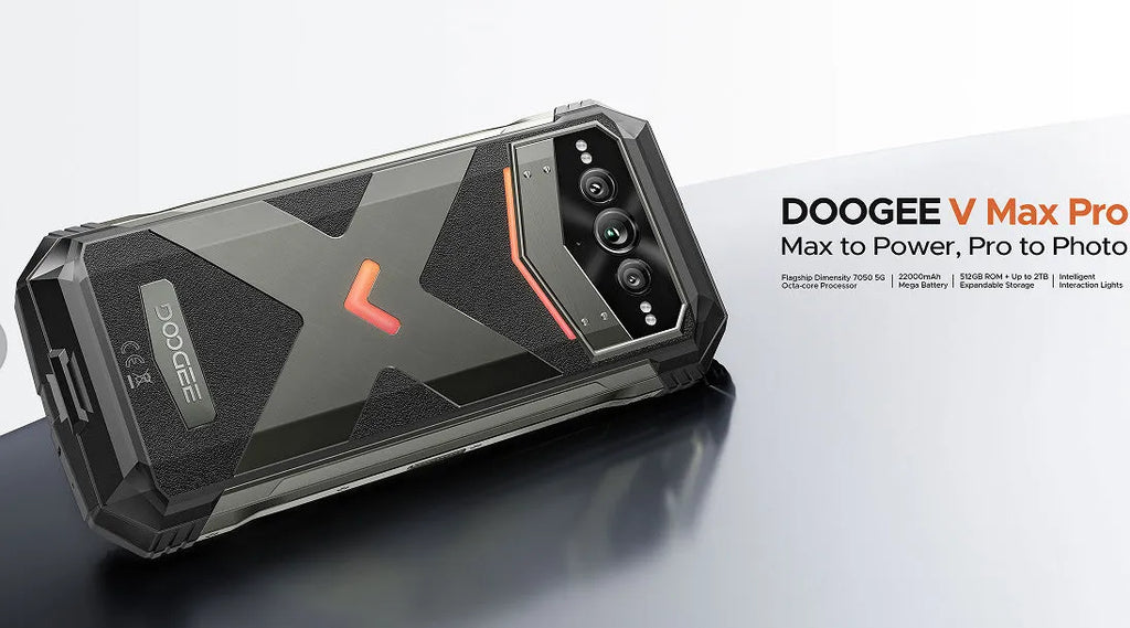 VMAX PRO mobile phone in black or grey colour with plastic housing, charger, and manual