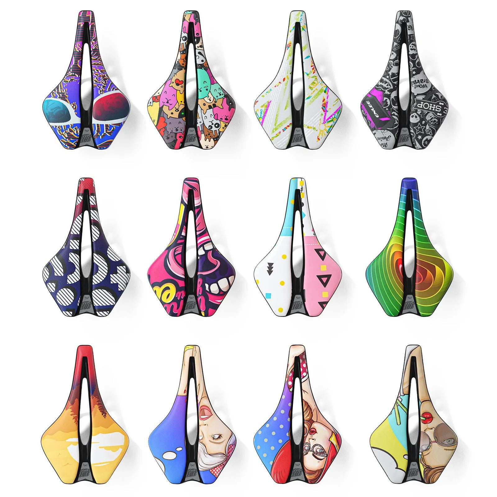 Ultra-light EVA bicycle saddle with hollow design and PU leather cover