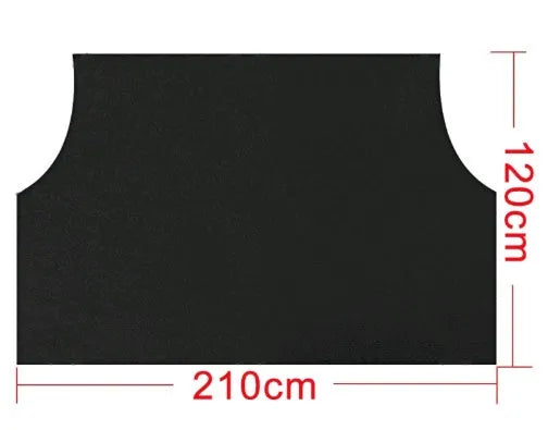 Magnetic car windscreen snow cover in black with silver back, 210x120cm size, six magnets visible