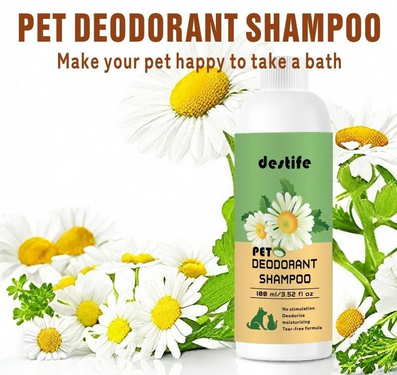 100ml bottle of dog and cat shampoo and conditioner shower gel.