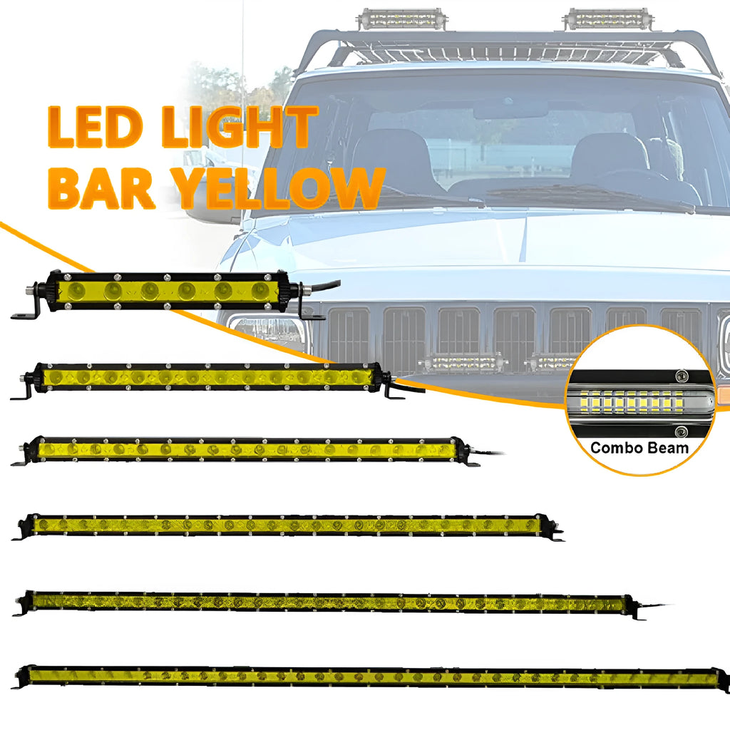 25-inch single row LED light bar for cars with aluminium housing and mounting brackets