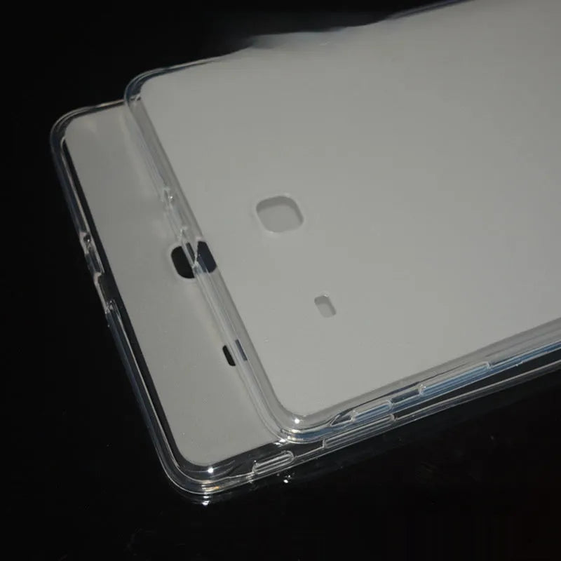 Clear transparent white ultra-thin silicone and TPU protective case for a tablet