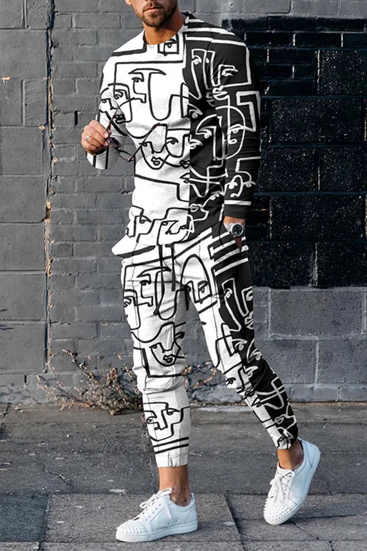 Men's casual sports suit in mesh fabric, long sleeve tracksuit, available in multiple colours and sizes M to 3XL