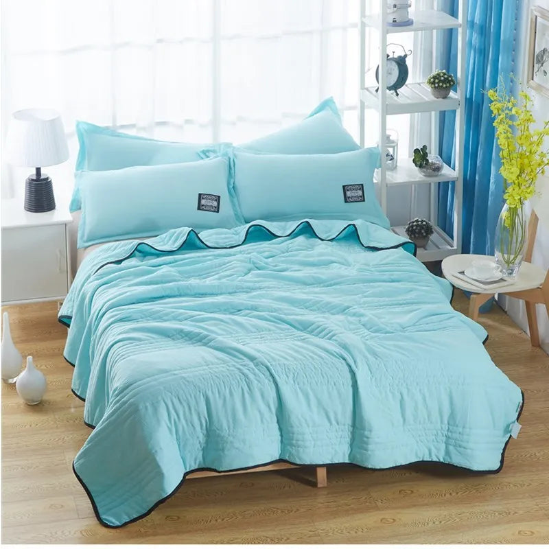 Pure colour seersucker cooling air conditioning quilt in multiple size options