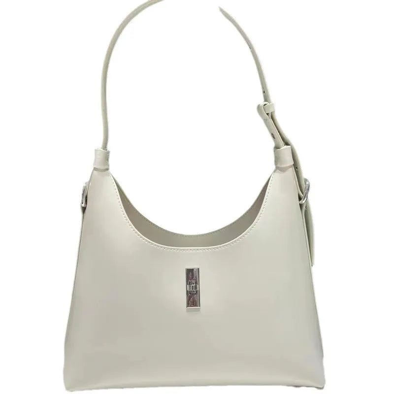 Women's apricot genuine leather crossbody bag showing dumpling shape and sandwich pocket design