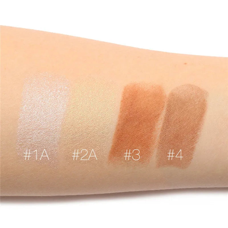Face contour highlighter make-up product in four shade options A, B, C, and D.