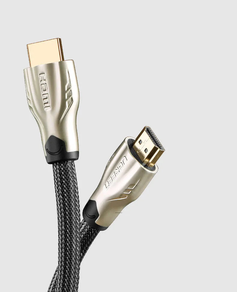 5 metre long black HDMI 2.0 cable with gold-plated connectors on a white background.