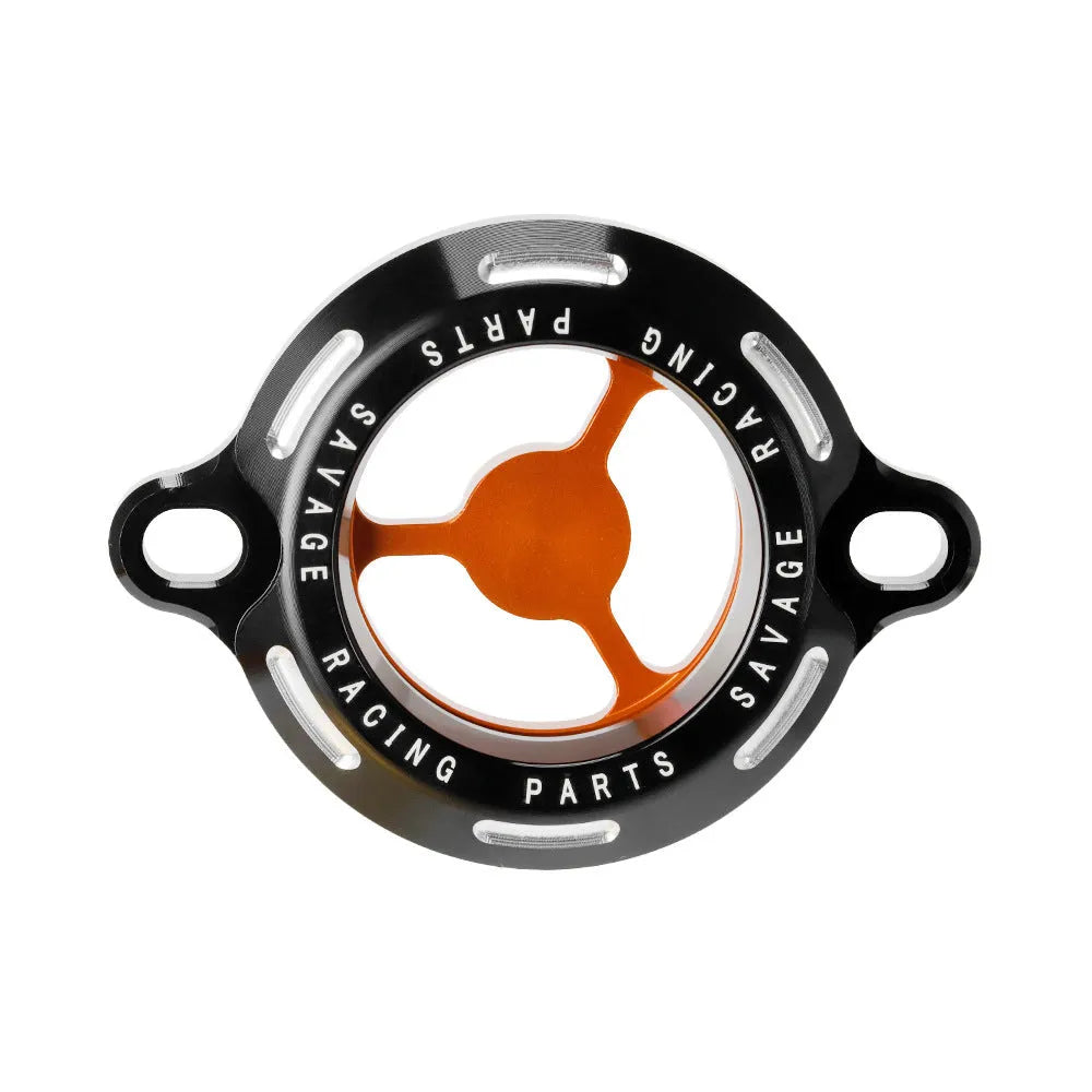 Clear aluminium oil filter cover for KTM Duke motorcycle engines