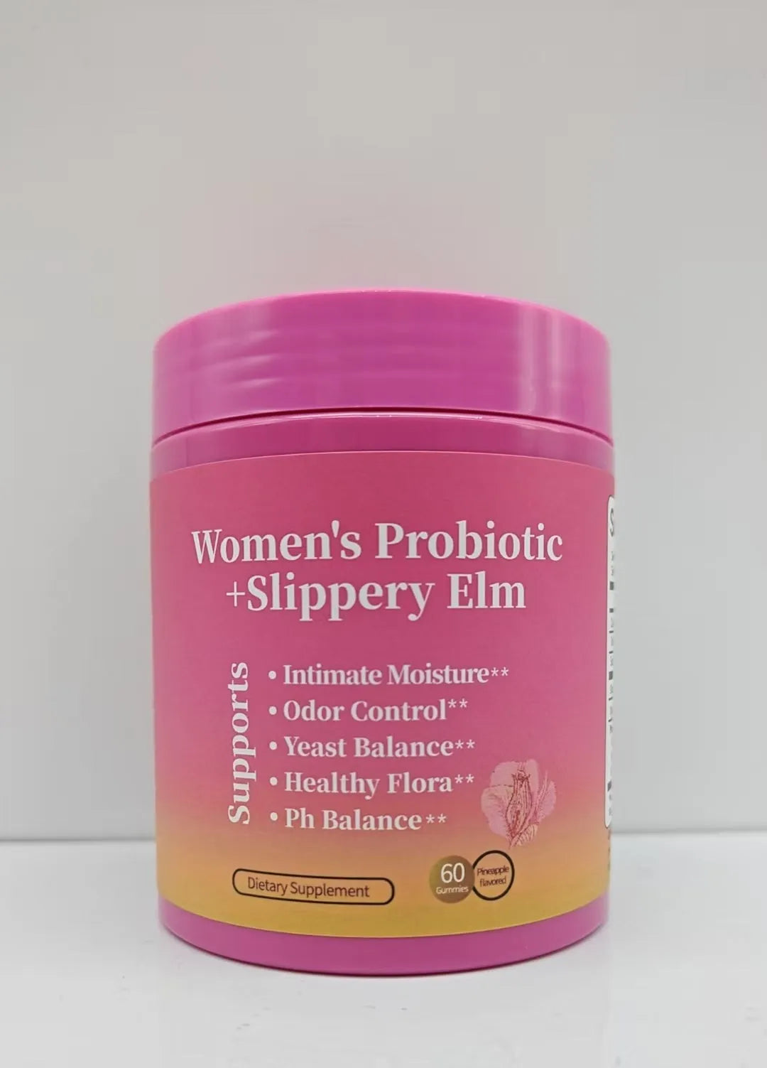 Probiotic gummy pineapple flavour 60 tablets box for adult digestive support