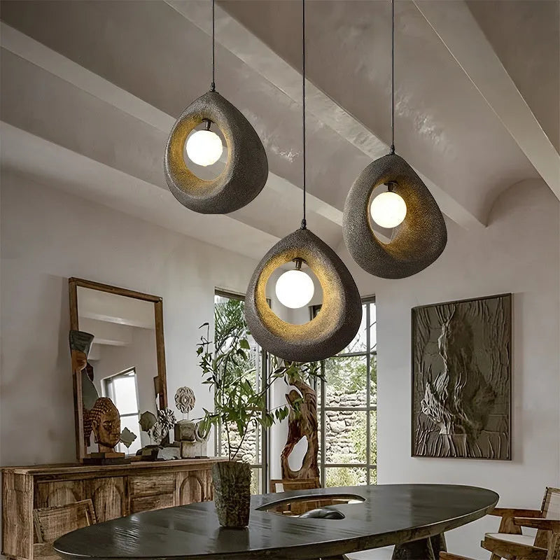 Sili Style retro modern ceiling chandelier with milky white lampshade for dining room