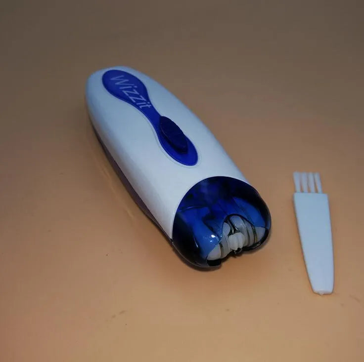 Women hair remover with hypoallergenic rotary tweezers, 12cm compact design, blue colour option