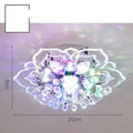 Modern crystal ceiling lamp with flower-shaped acrylic shade and stainless steel fittings