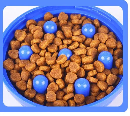 Blue Tumbler Food Leaker dog toy ball with bell for small and medium dogs