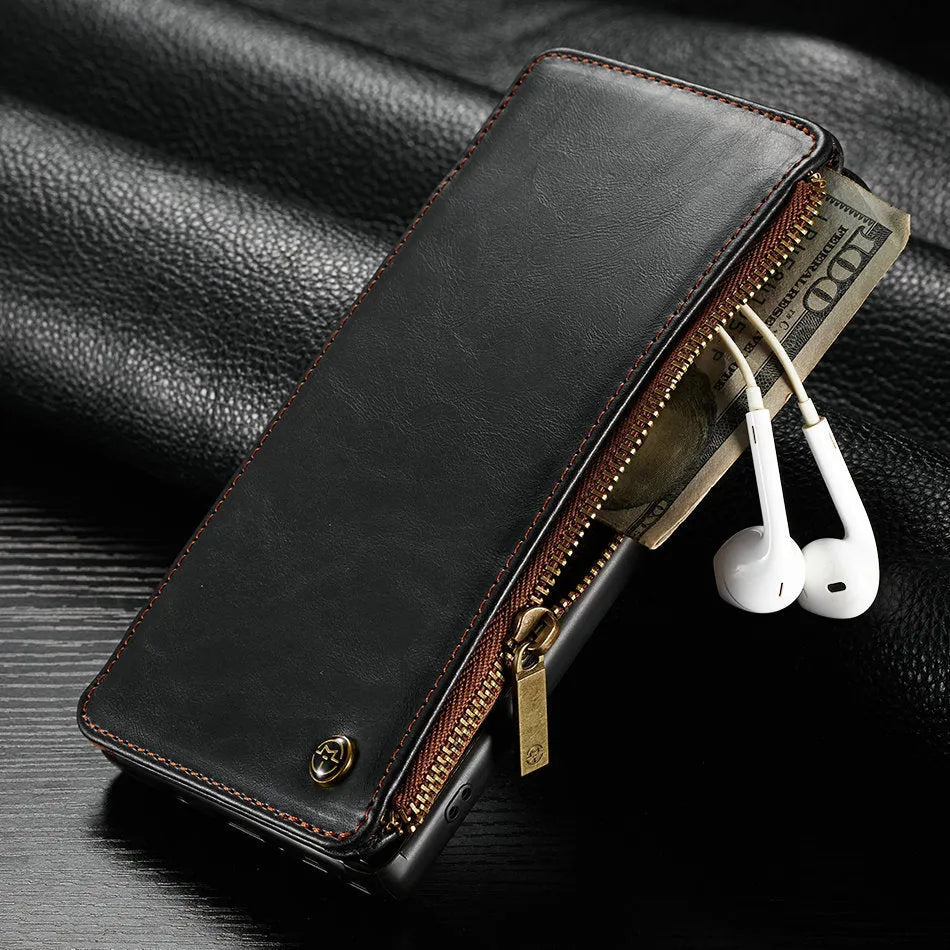 PU leather flip phone case for Samsung Galaxy Note9 in black, brown, and red colours