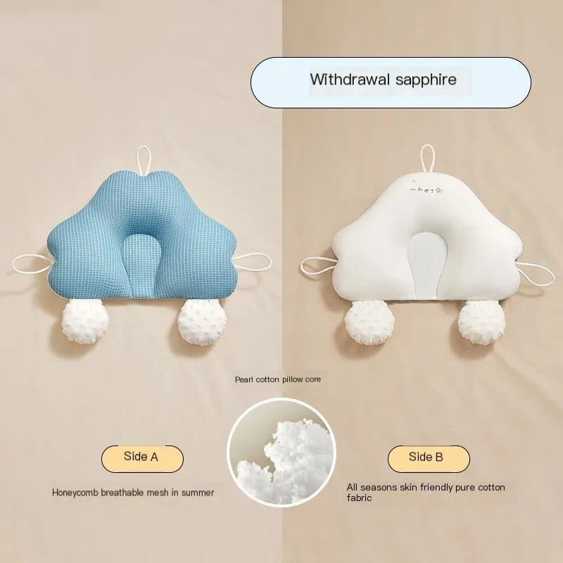 U-shaped baby head shaping pillow with pure cotton fabric in pink and blue colour options