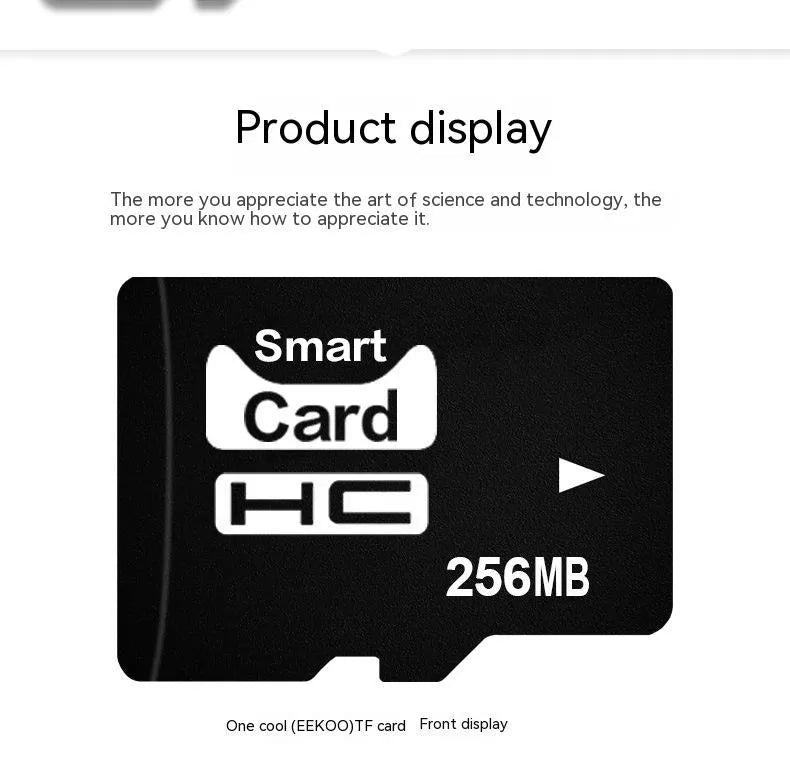 256MB TF format memory card shown with dimensions 11mm by 15mm.