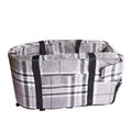 A portable grey cloth dog kennel with sponge insulation, suitable for outdoor and car use.