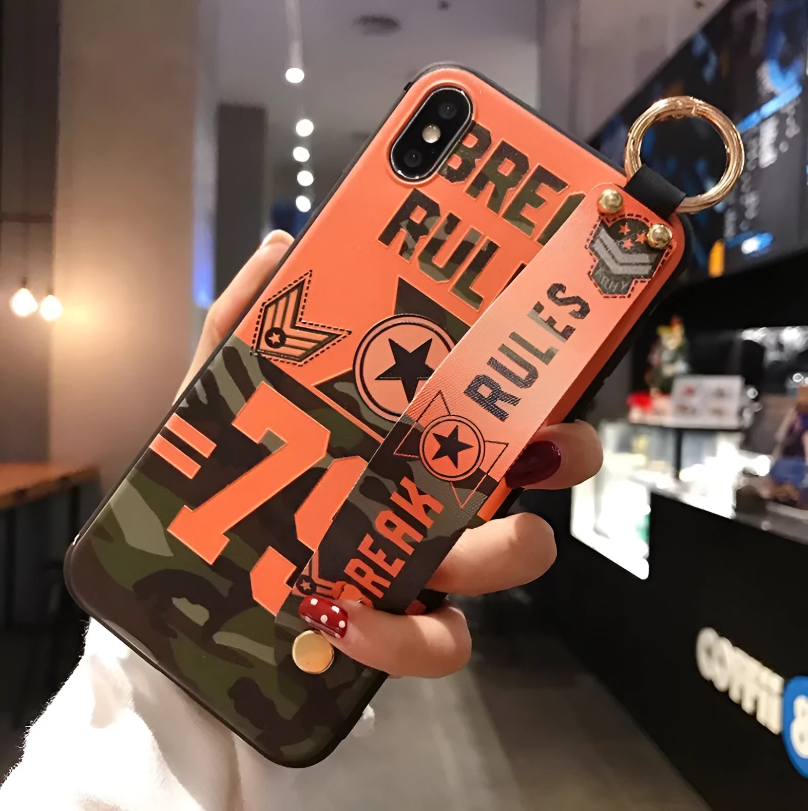 Samsung Galaxy mobile phone case with a flip-out bracket stand on the back, shown in a TPU material.