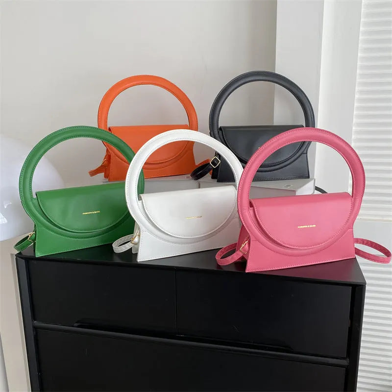 PU shoulder messenger bag with horizontal square shape and internal phone compartment