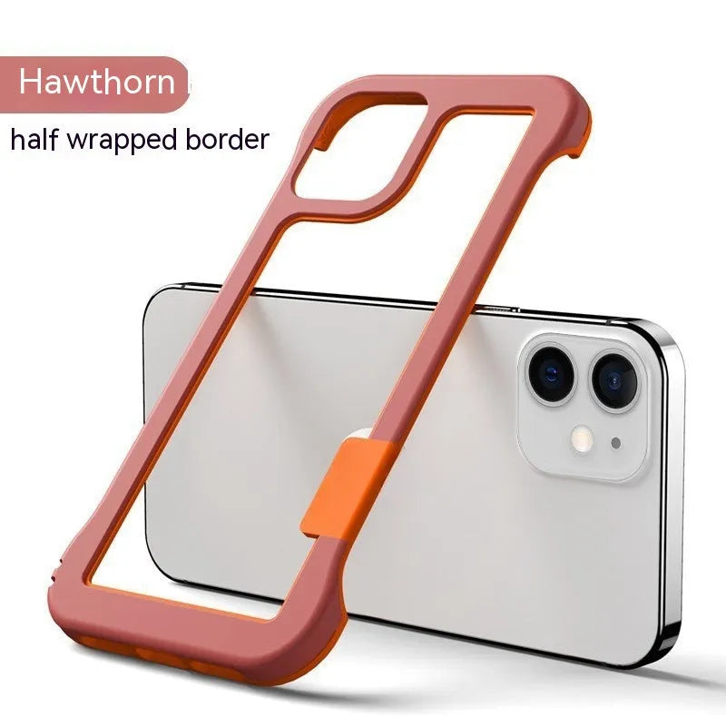 Frameless silicone phone case for Apple iPhone, shockproof and heat dissipation, six colours available