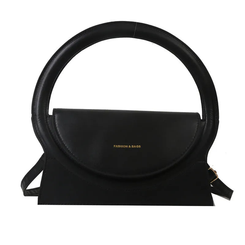 PU shoulder messenger bag with horizontal square shape and internal phone compartment
