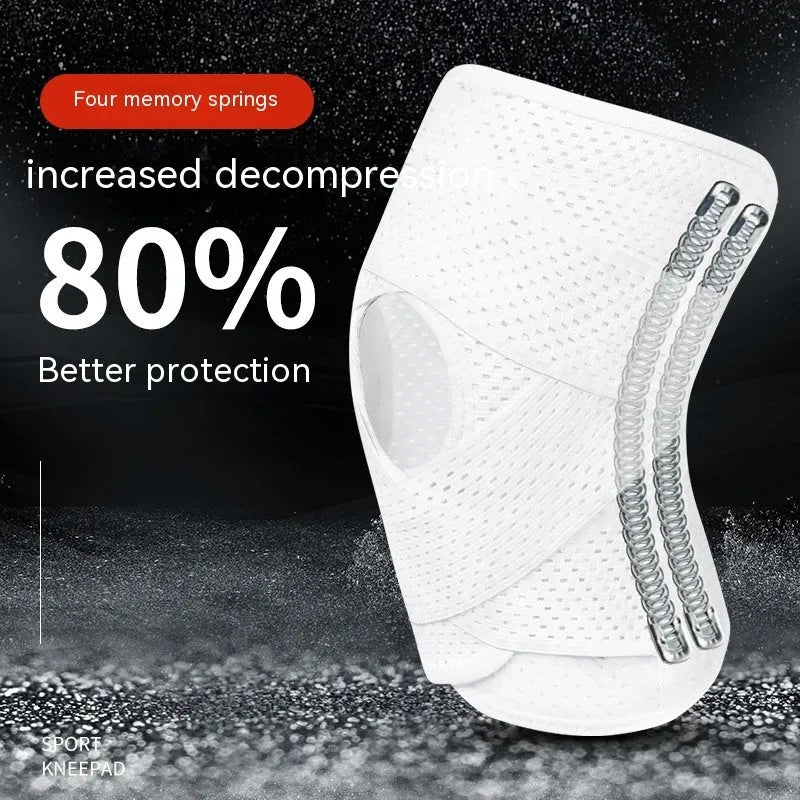 Black mesh knee protective sleeve for meniscus and patellar injury recovery during sports activities