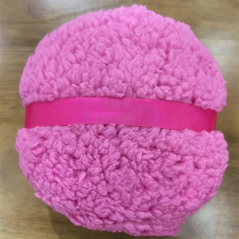 150x75mm plush powder puff for dry cosmetic application in skin colour